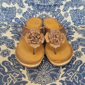 Clarks Brown Wedge Sandals